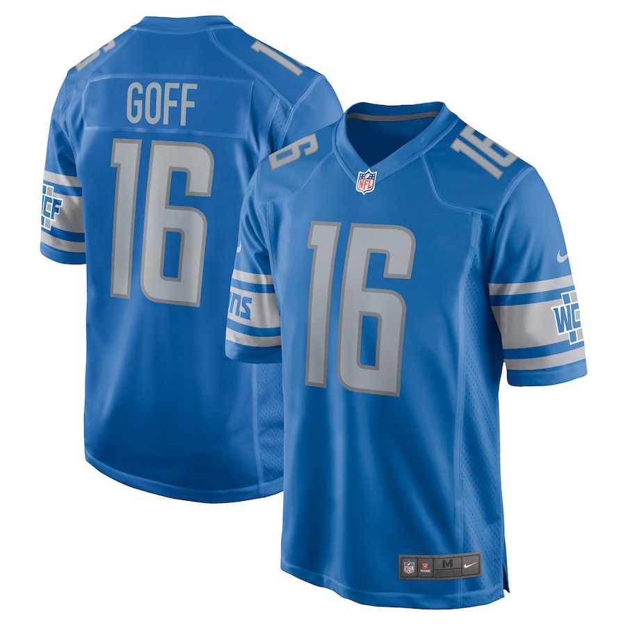 Men Detroit Lions #16 Jared Goff Nike Blue Player Game NFL Jersey